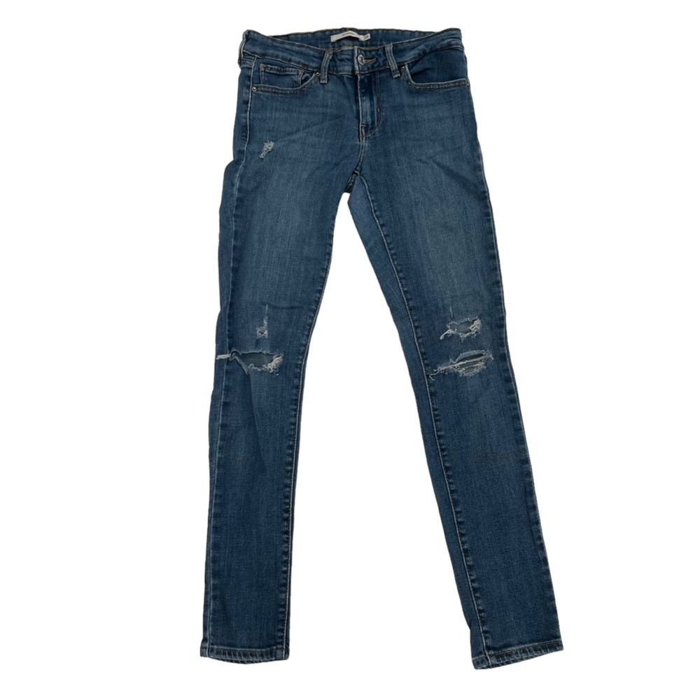Levi’s 711 Skinny Distressed Denim Jeans Size 26 Women’s
